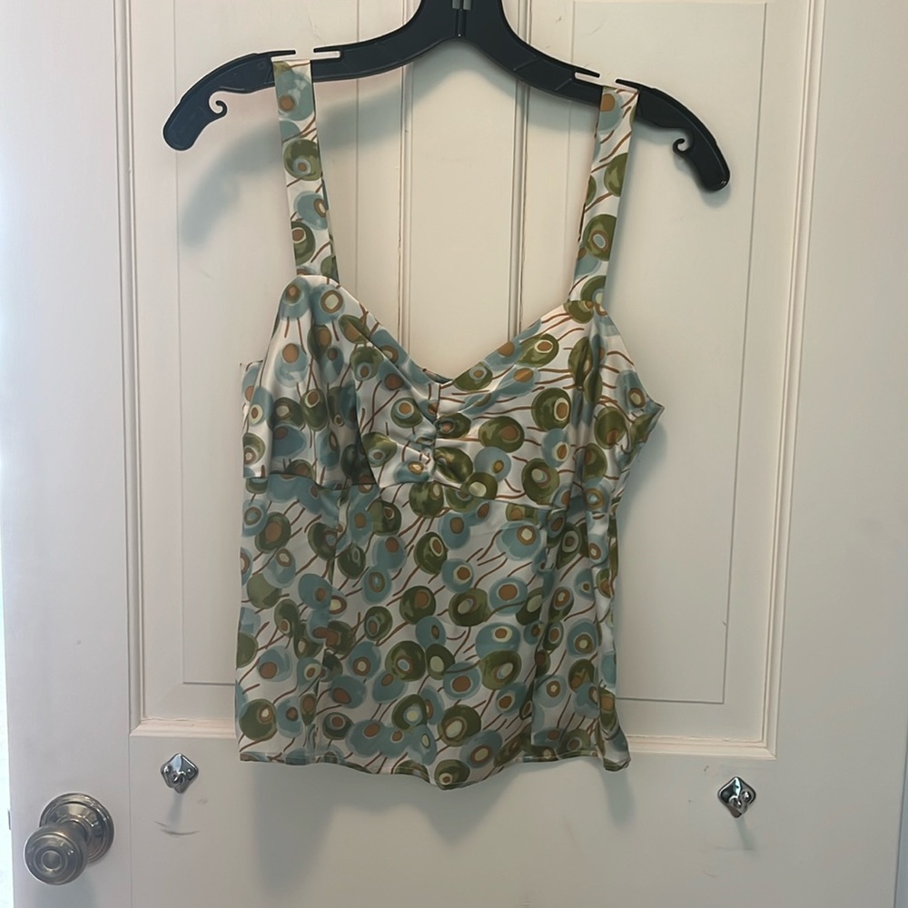 Barney’s New York silk olive print top